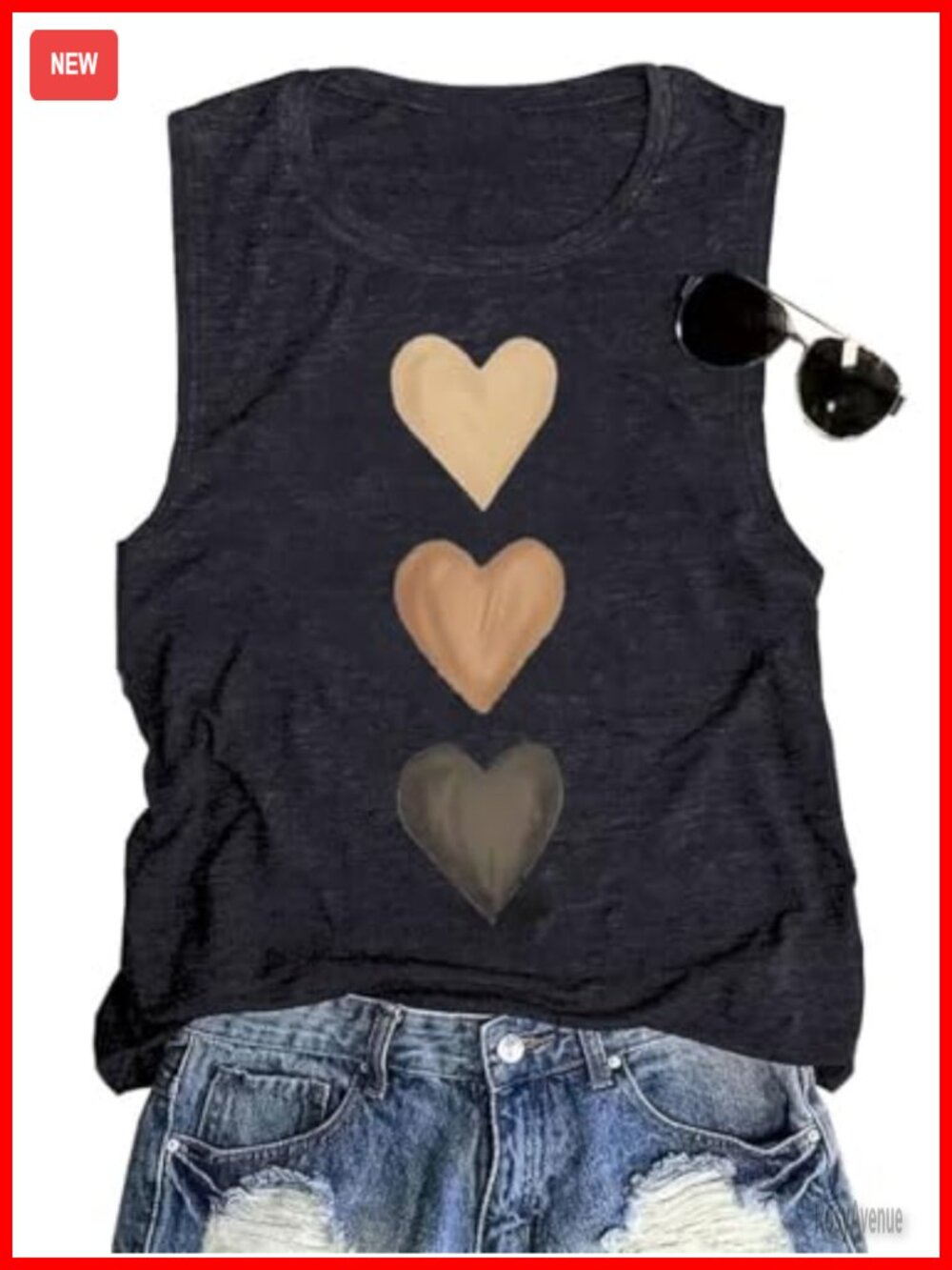 Womens Boho Tank Tops Floral Crew Neck Sleeveless Summer Casual Tunic